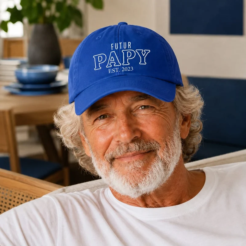 Casquette personnalisée futur papy - Brodée