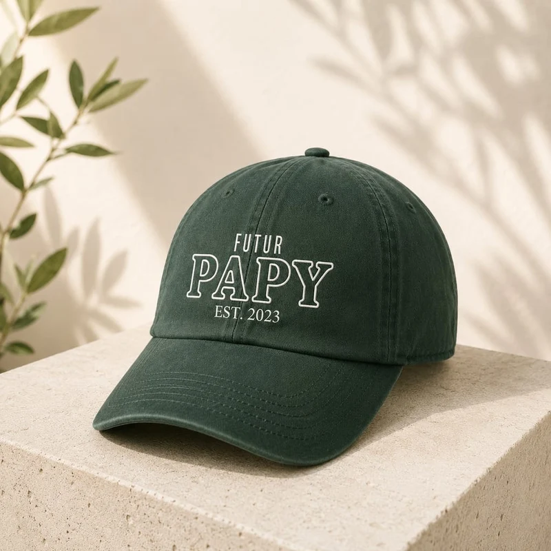 Casquette personnalisée futur papy - Brodée