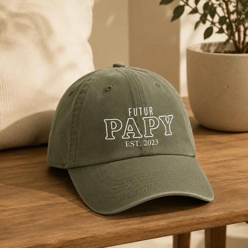 Casquette personnalisée futur papy - Brodée