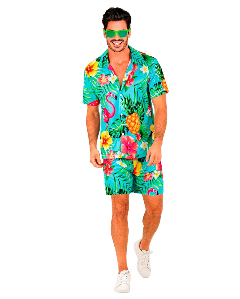 Flamingo Sommer Party Herren Hemd & Shorts