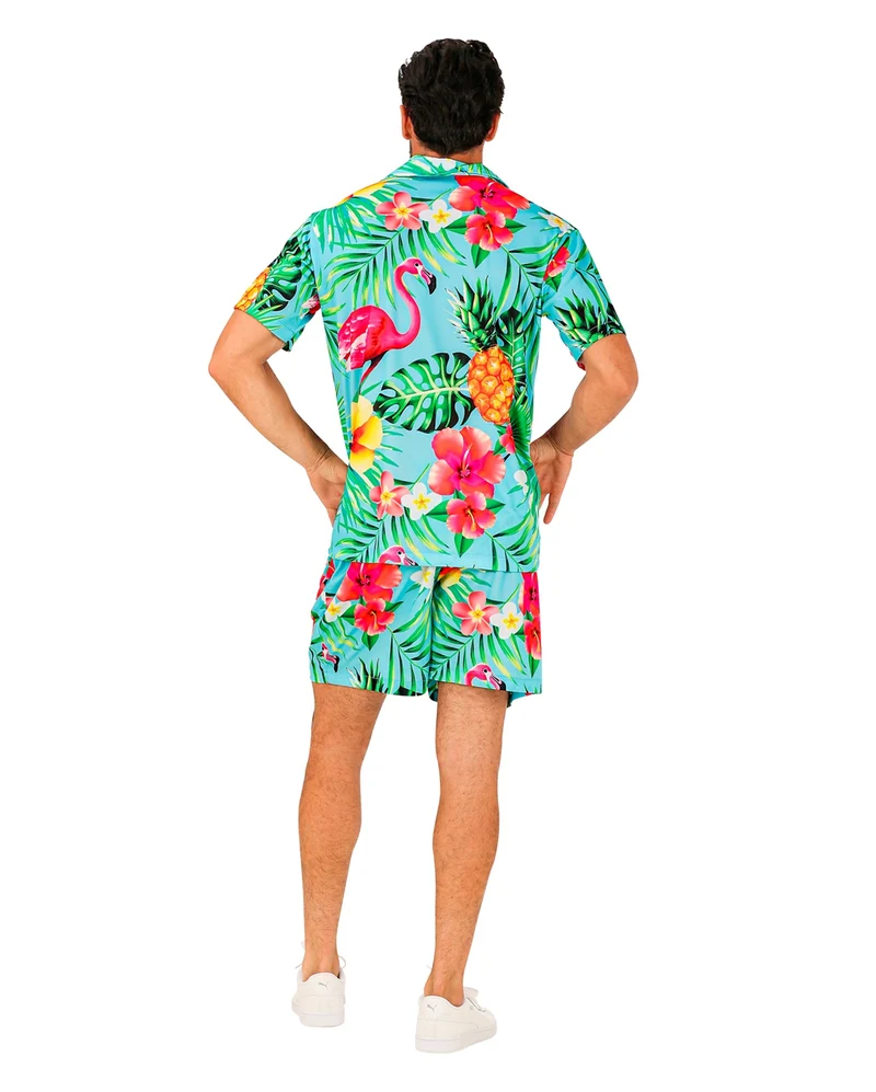 Flamingo Sommer Party Herren Hemd & Shorts