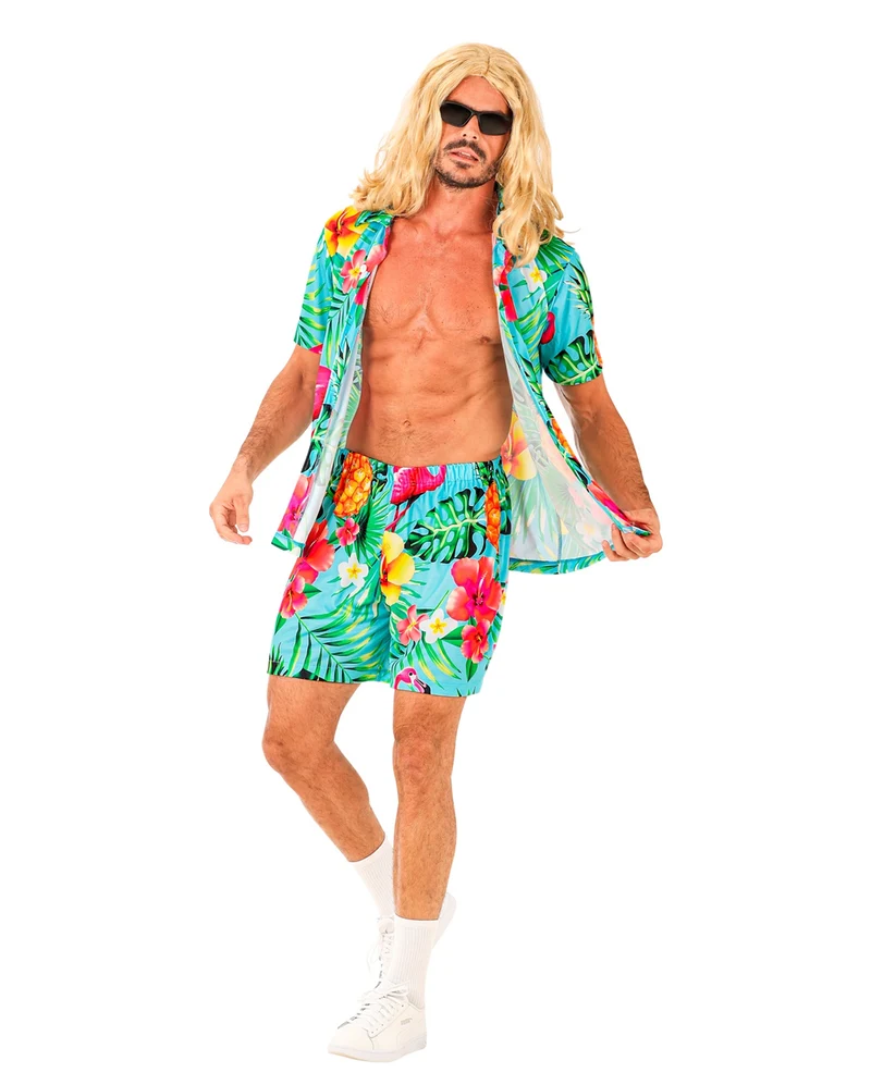 Flamingo Sommer Party Herren Hemd & Shorts