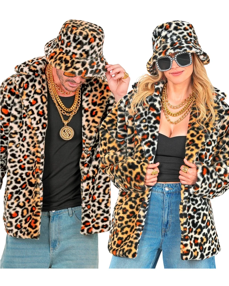 Plüschjacke mit Leopardenmuster