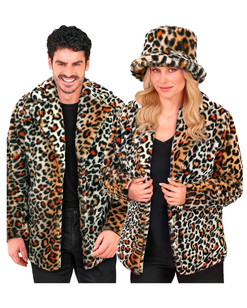 Plüschjacke mit Leopardenmuster