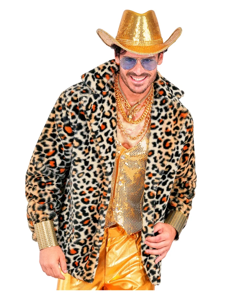 Plüschjacke mit Leopardenmuster