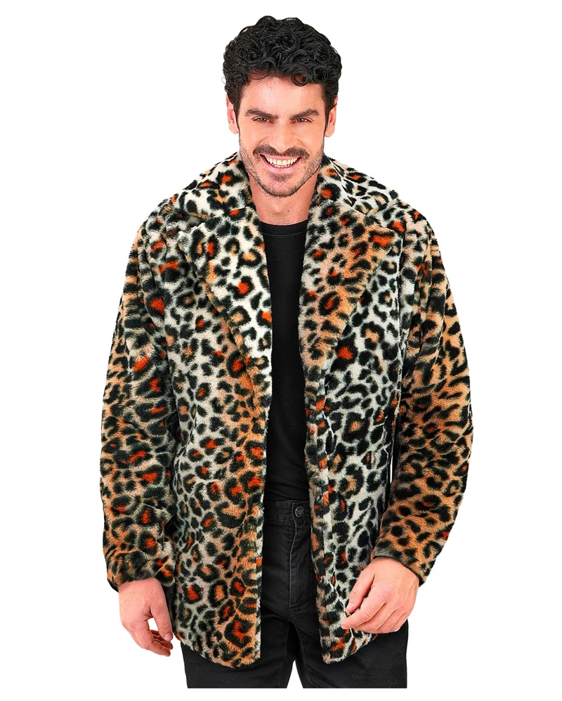 Plüschjacke mit Leopardenmuster