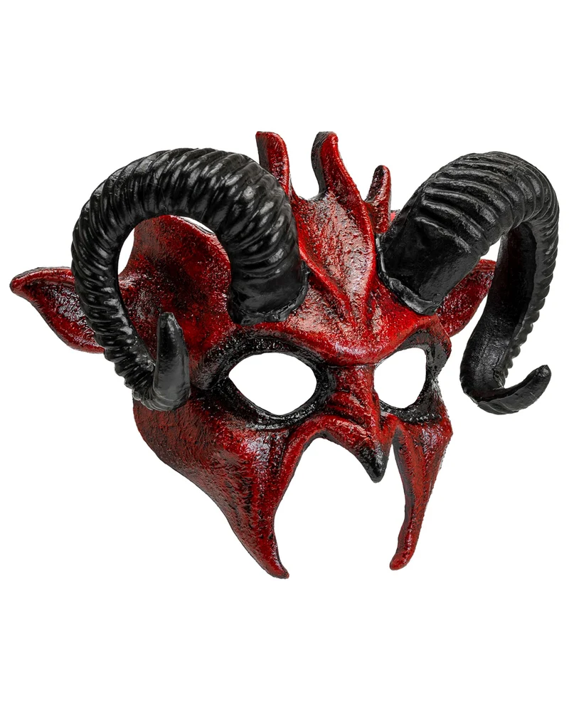 Wilde Teufels Maske mit Hörnern