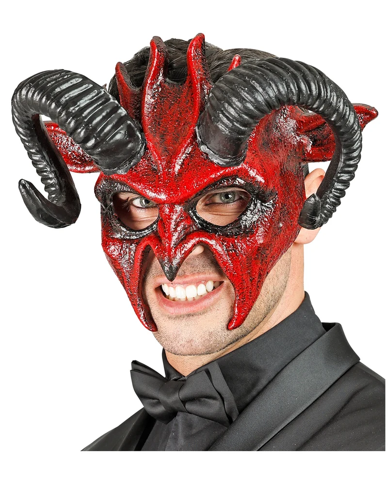 Wilde Teufels Maske mit Hörnern
