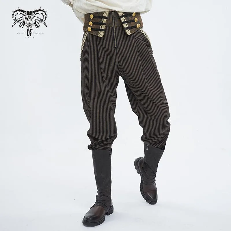 Herren-Gothic-Hose aus Kunstleder mit Splice-Streifen