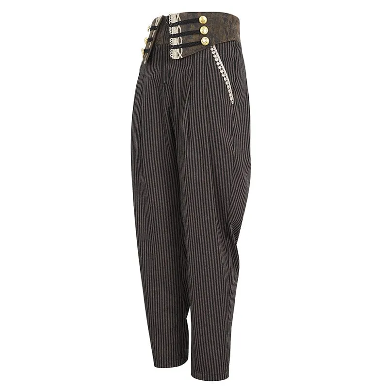 Herren-Gothic-Hose aus Kunstleder mit Splice-Streifen