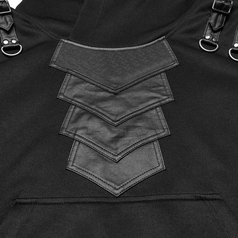 Punk-Hoodies mit Stehkragen und gepanzerten Patches für Herren