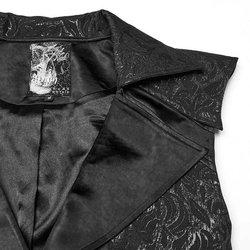 Gothic Jacquardweste mit fledermausartigem Saum für Herren
