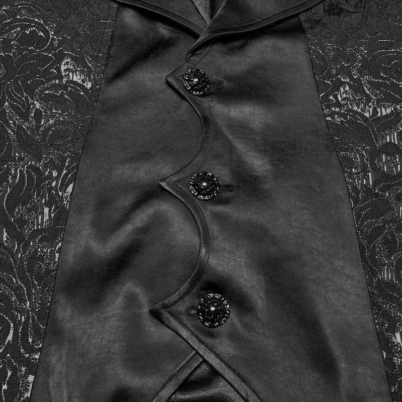 Gothic Jacquardweste mit fledermausartigem Saum für Herren