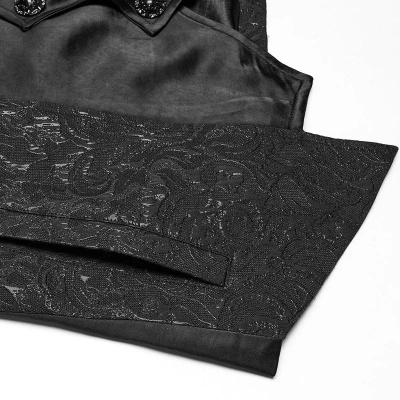 Gothic Jacquardweste mit fledermausartigem Saum für Herren