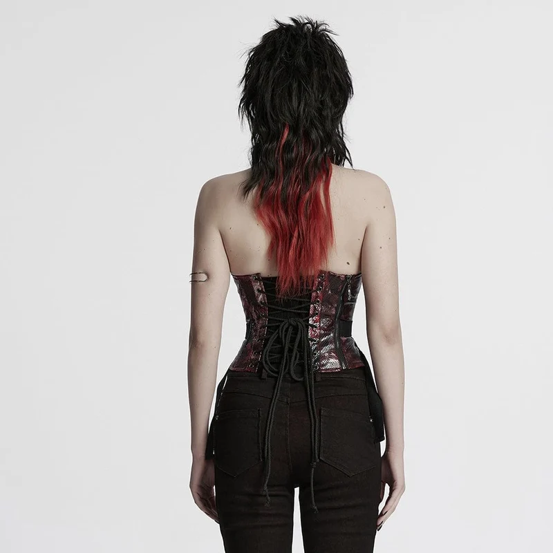 Überbrustkorsett mit Punk-Schlangenmuster für Damen