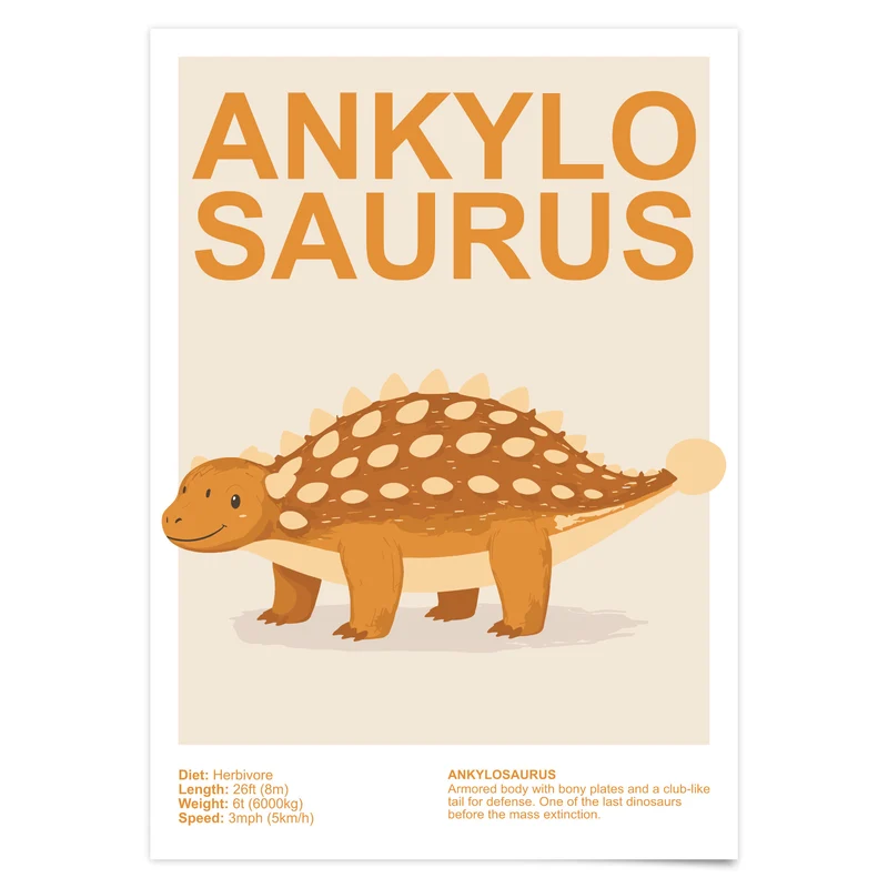 Dinosaurier Poster Kinder- & Babyzimmer Deko Dino Drucke 3er, 6er, 9er Set