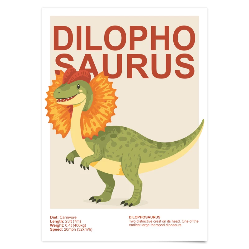 Dinosaurier Poster Kinder- & Babyzimmer Deko Dino Drucke 3er, 6er, 9er Set