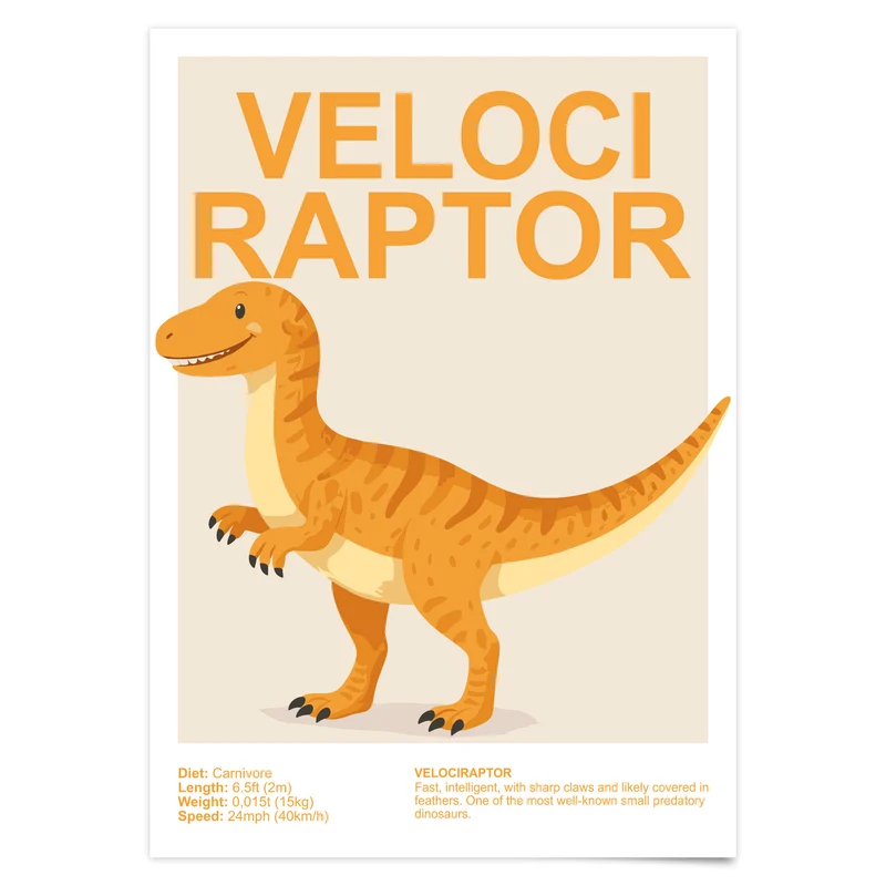 Dinosaurier Poster Kinder- & Babyzimmer Deko Dino Drucke 3er, 6er, 9er Set