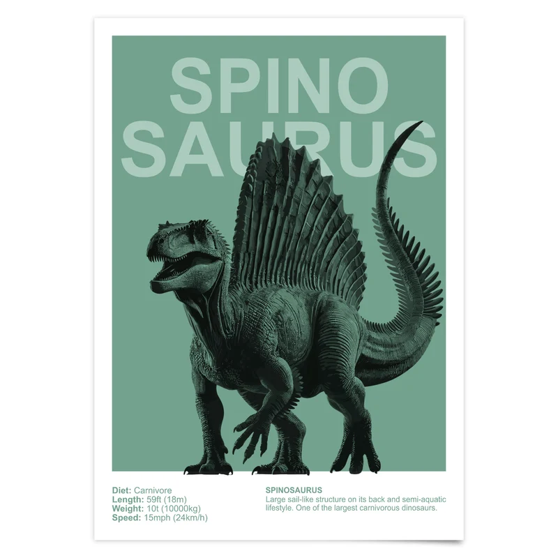 Dinosaurier Poster Kinderzimmer Deko - Dino Print Wanddekoration T-Rex Bilder 3er, 6er, 9er Set
