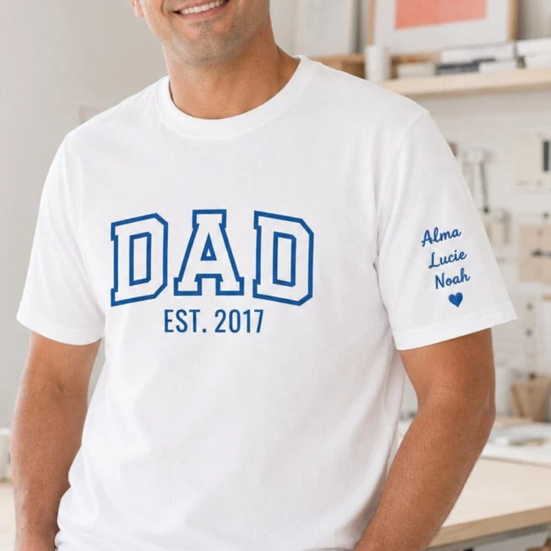 T-shirt personnalisé papa - Dad since brodé