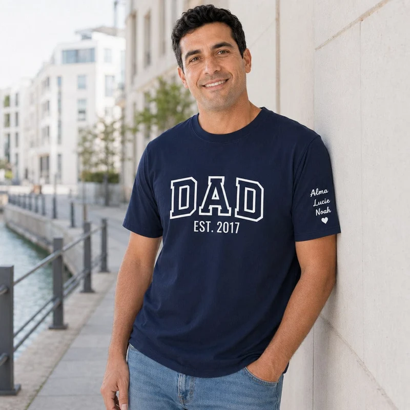 T-shirt personnalisé papa - Dad since brodé