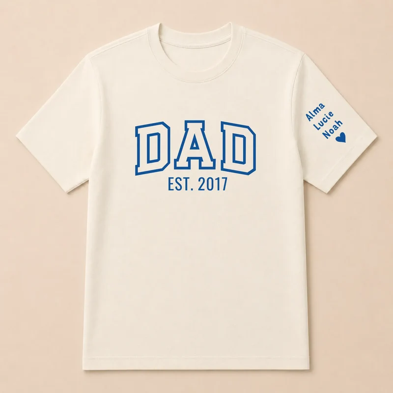 T-shirt personnalisé papa - Dad since brodé