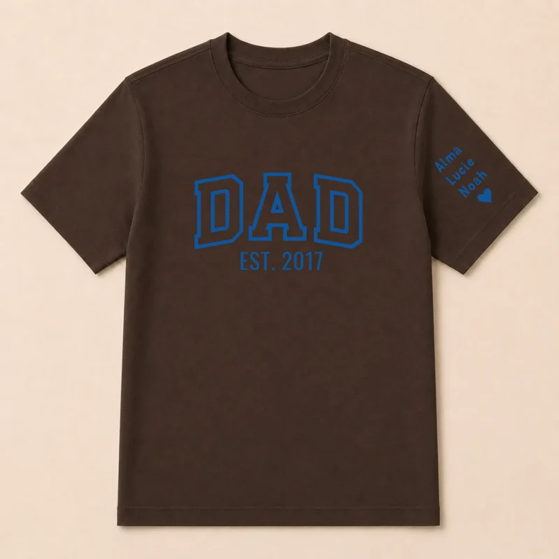 T-shirt personnalisé papa - Dad since brodé