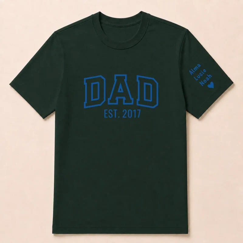 T-shirt personnalisé papa - Dad since brodé