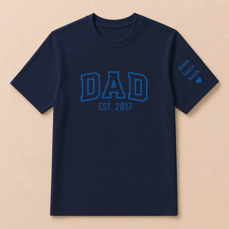 T-shirt personnalisé papa - Dad since brodé