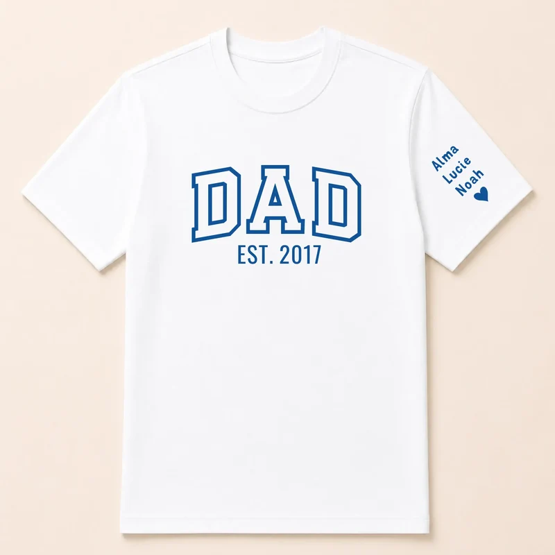 T-shirt personnalisé papa - Dad since brodé