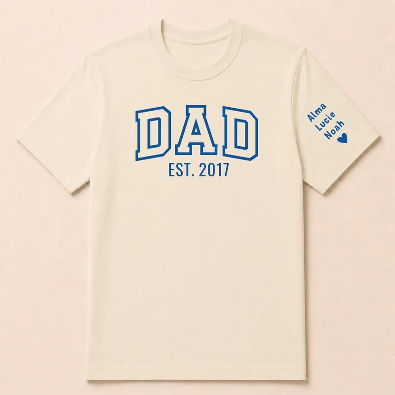 T-shirt personnalisé papa - Dad since brodé