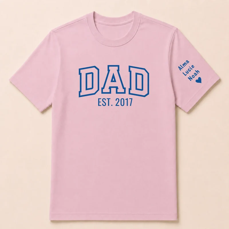 T-shirt personnalisé papa - Dad since brodé