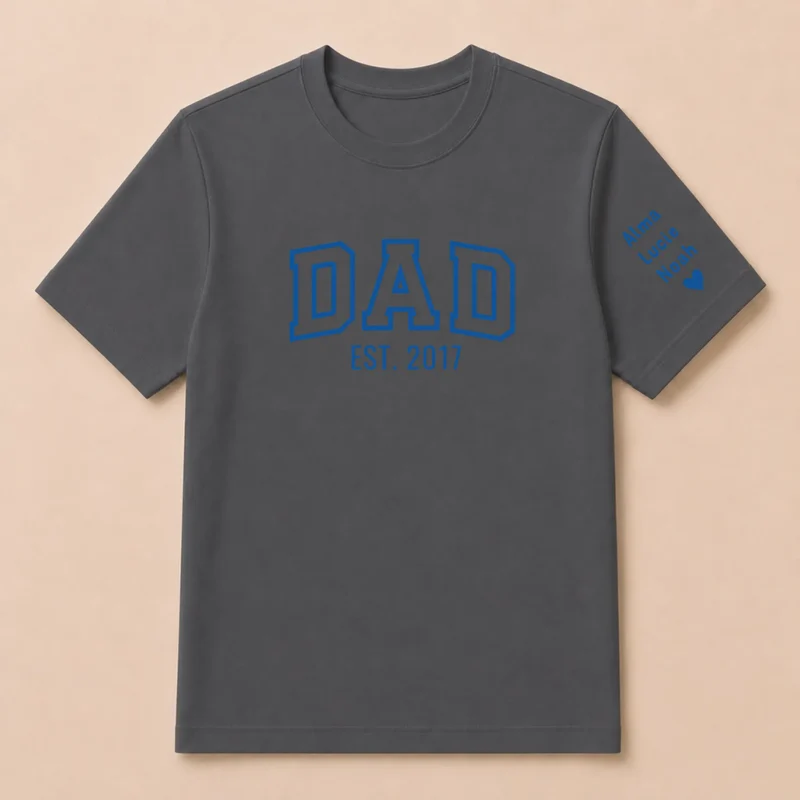 T-shirt personnalisé papa - Dad since brodé