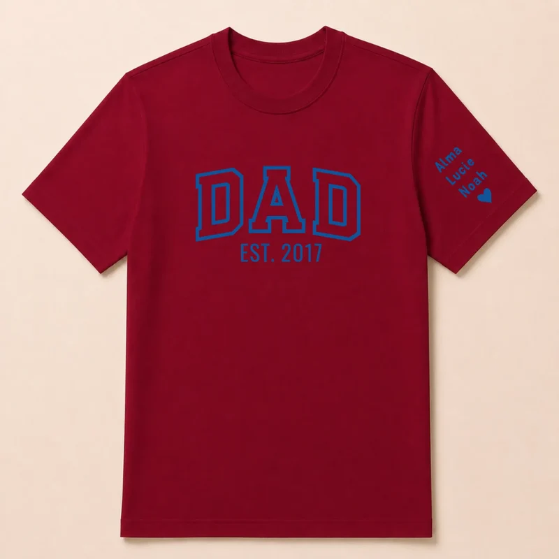 T-shirt personnalisé papa - Dad since brodé