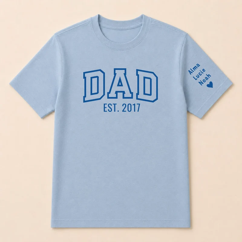 T-shirt personnalisé papa - Dad since brodé