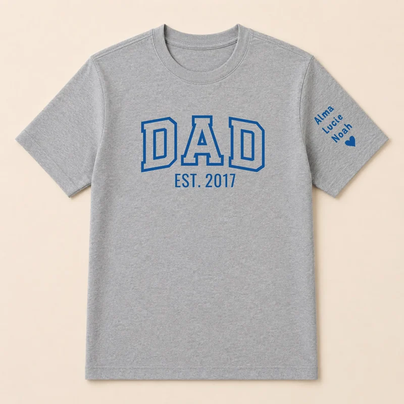 T-shirt personnalisé papa - Dad since brodé