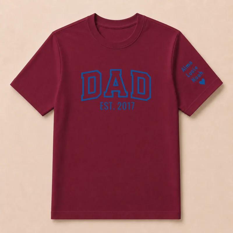 T-shirt personnalisé papa - Dad since brodé