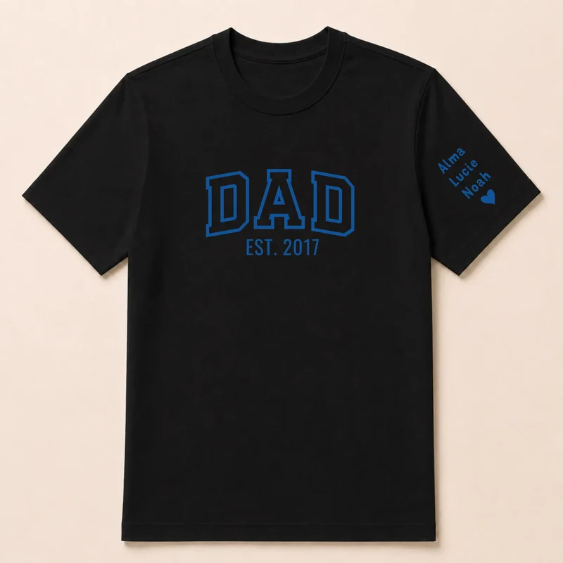T-shirt personnalisé papa - Dad since brodé