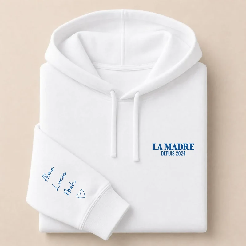 Sweat à capuche personnalisé maman - La madre brodé