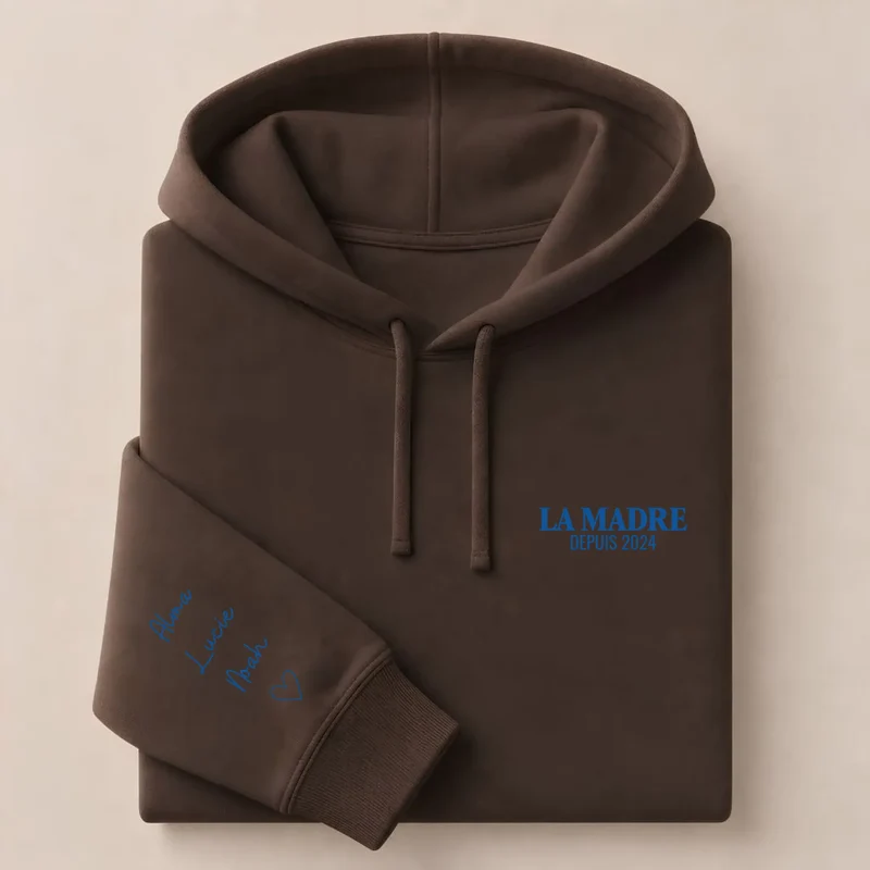 Sweat à capuche personnalisé maman - La madre brodé