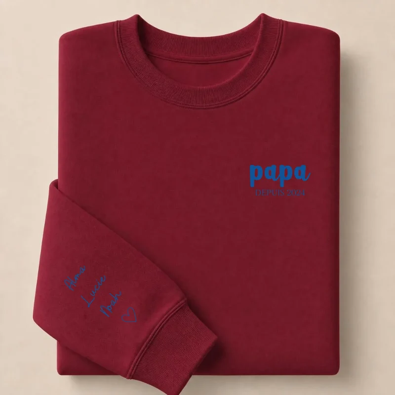 T-shirt personnalisé papa - Papa depuis brodé