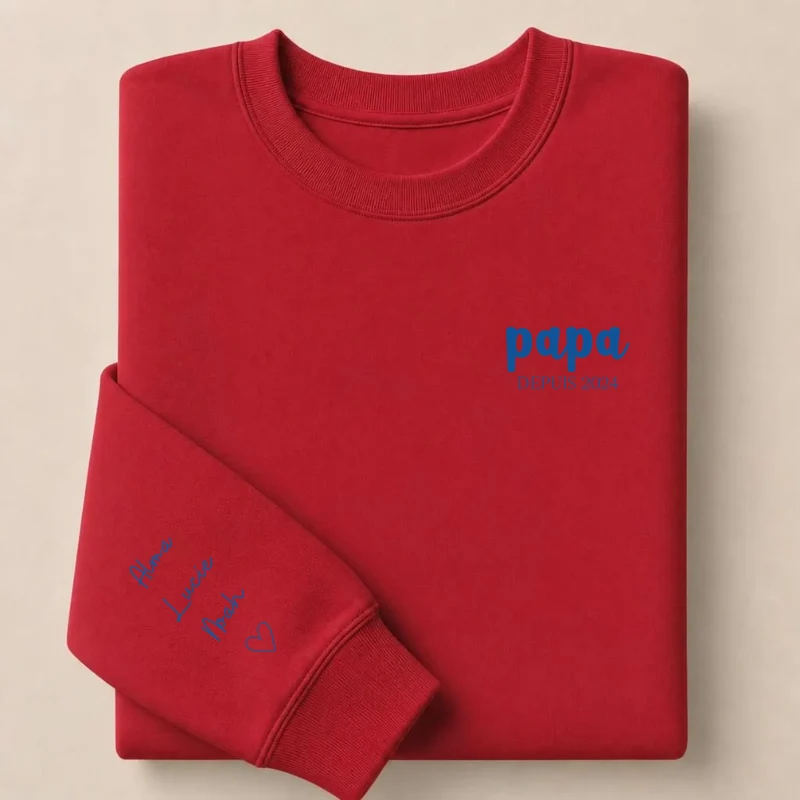 T-shirt personnalisé papa - Papa depuis brodé