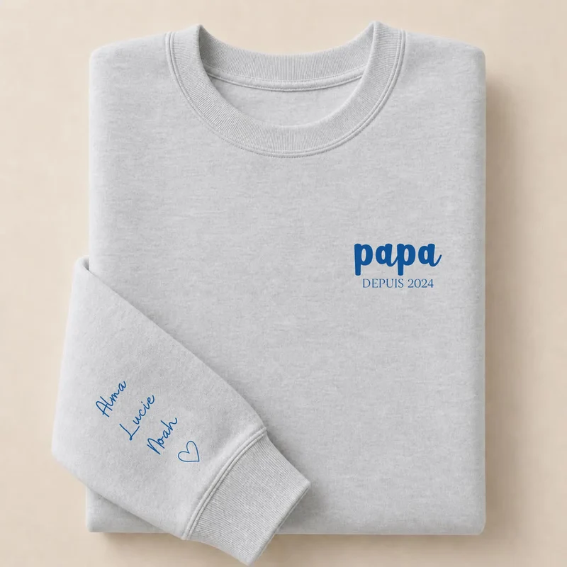 T-shirt personnalisé papa - Papa depuis brodé