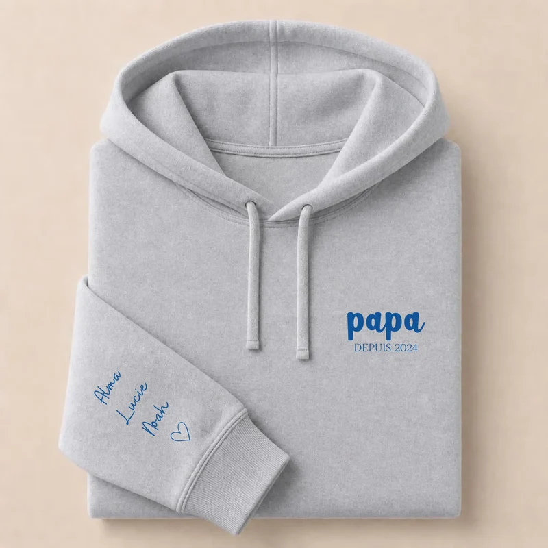 T-shirt personnalisé papa - Papa depuis brodé