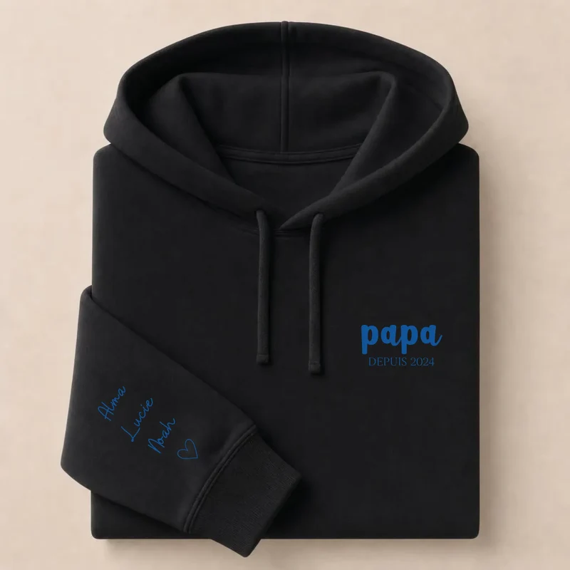 T-shirt personnalisé papa - Papa depuis brodé