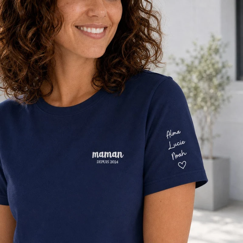 T-shirt personnalisé maman - Depuis brodé