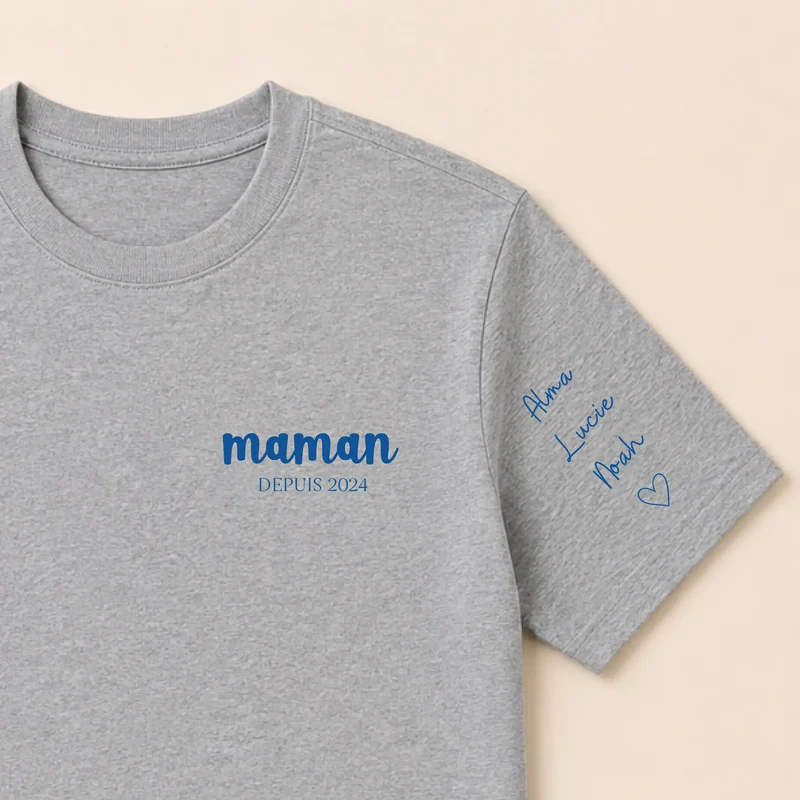 T-shirt personnalisé maman - Depuis brodé