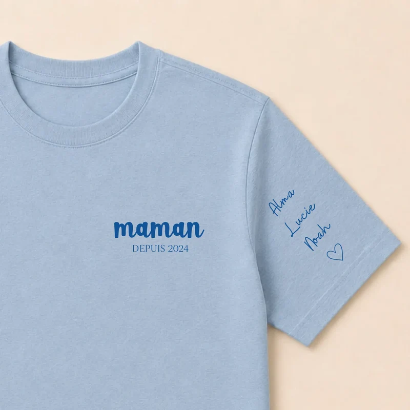T-shirt personnalisé maman - Depuis brodé