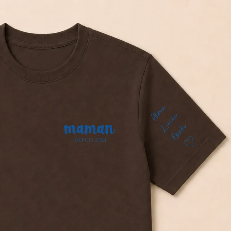 T-shirt personnalisé maman - Depuis brodé