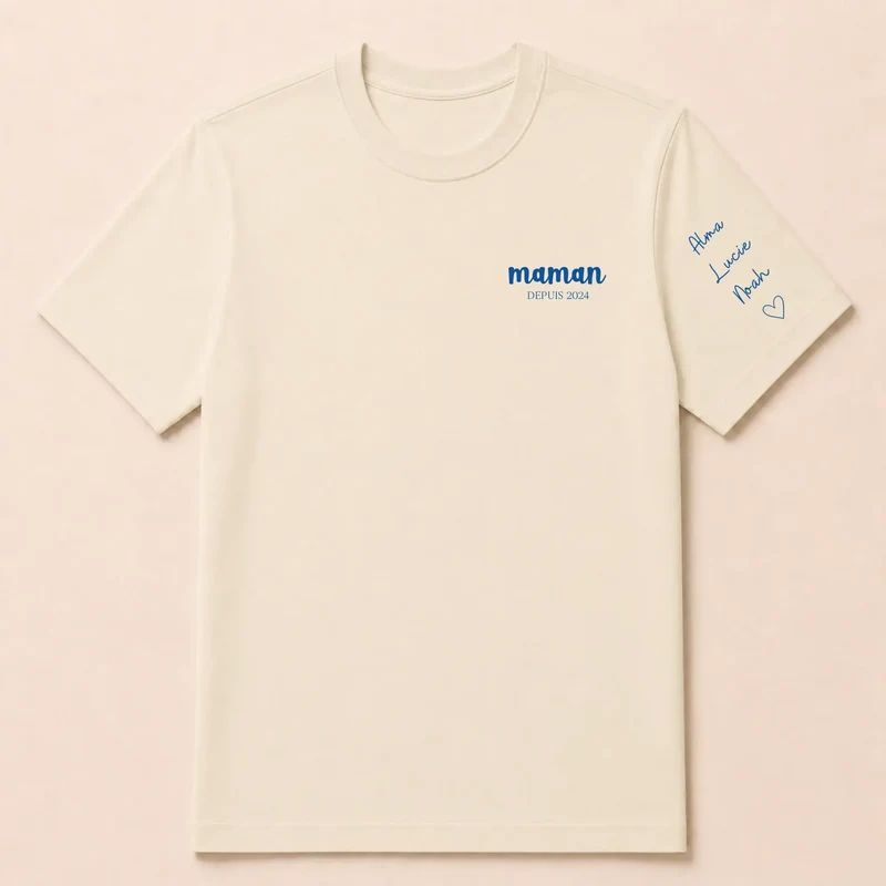 T-shirt personnalisé maman - Depuis brodé
